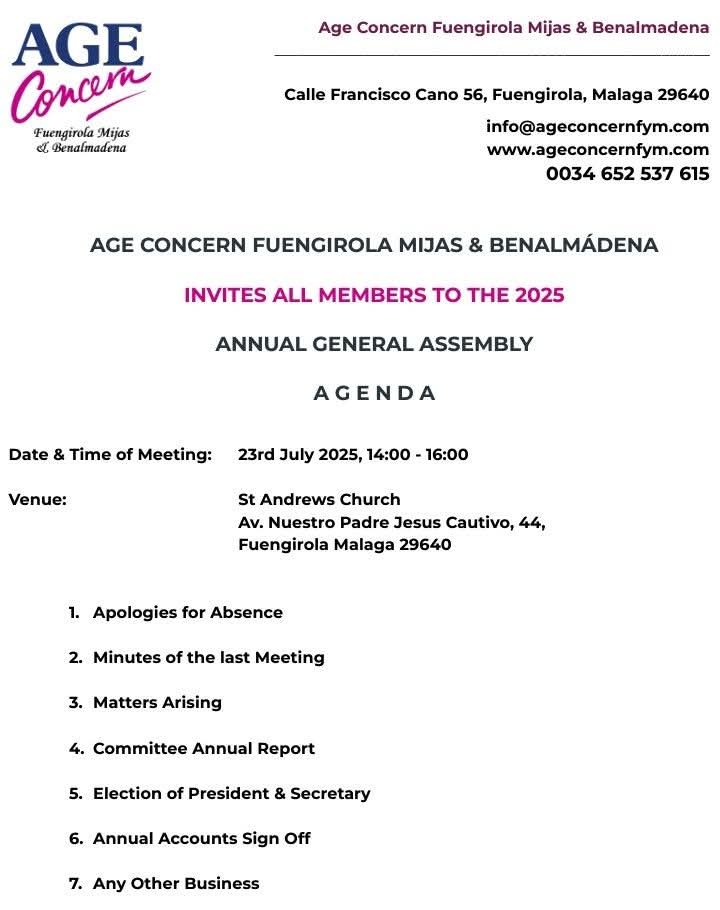Annual General Assembly 23rd July 2025
